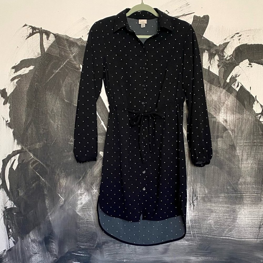 A New Day | Target | Shirt Dress | Midi | Hi-Low | Black and White | XS